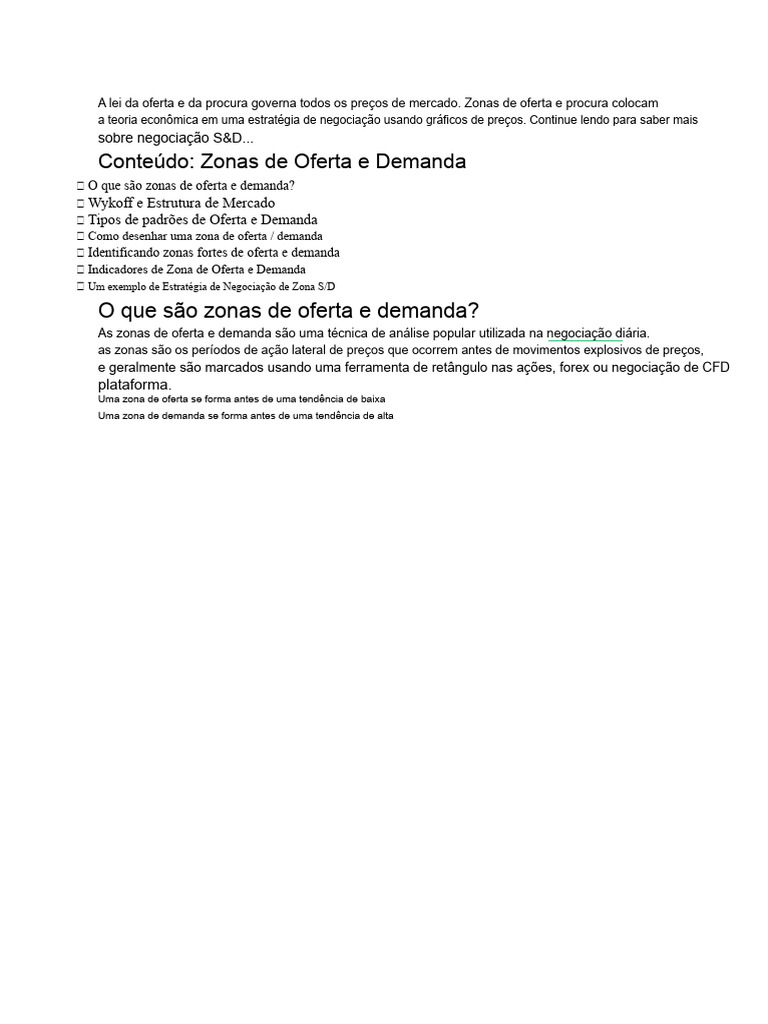Zonas de Oferta e Demanda na Negociação | PDF | Oferta e procura | Demanda