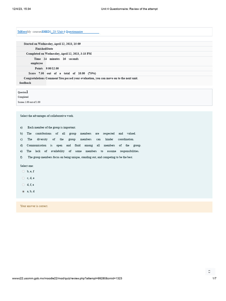 Unit 4 Questionnaire Review Results | PDF | Interdisciplinarity ...