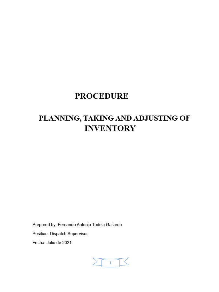 INVENTORY PROCEDURE | PDF | Logistics | Inventory