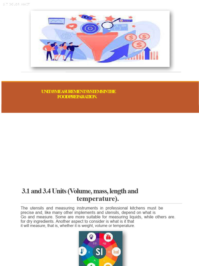 Unit #3 Measurement Systems in Food Preparation | PDF | Weighing Scale ...