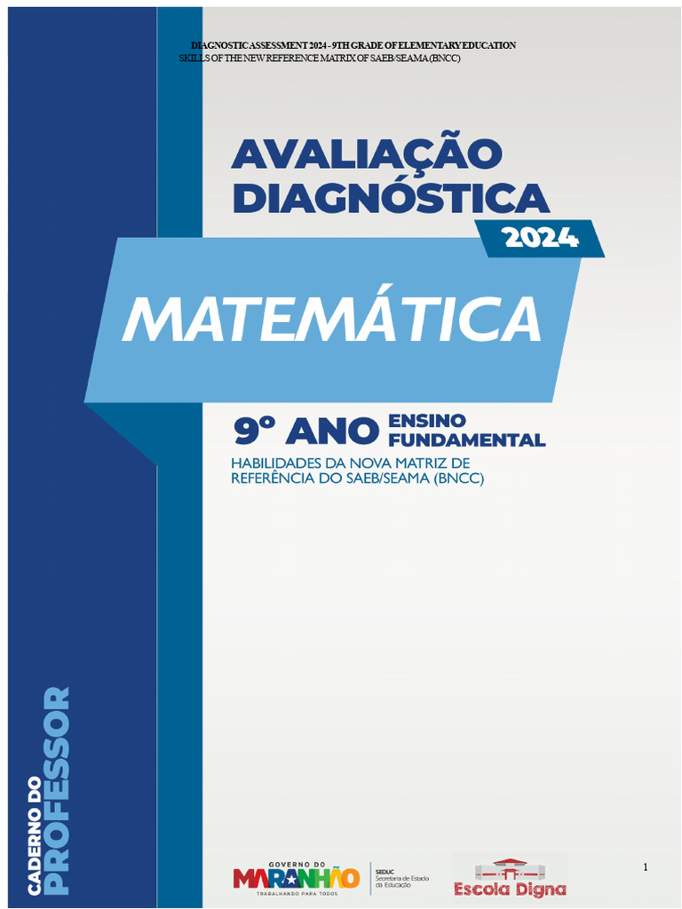 2024 9th Grade Diagnostic Assessment | PDF | Numbers | Multiplication