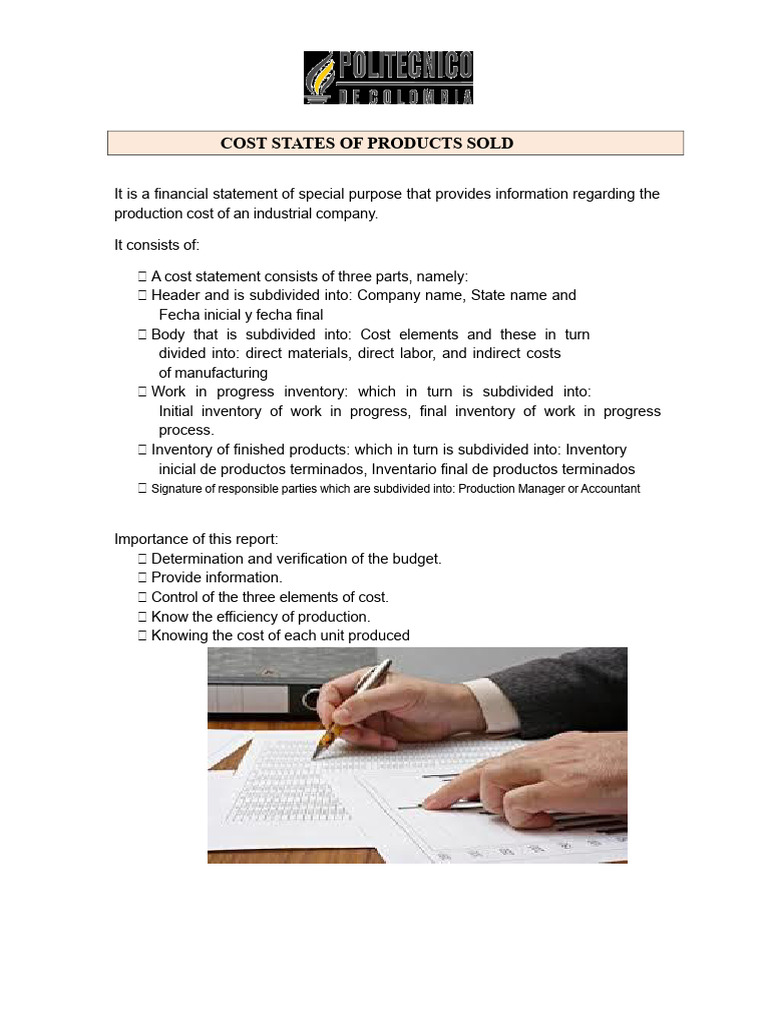 Cost of Goods Sold Statement Guide | PDF | Cost Of Goods Sold | Inventory