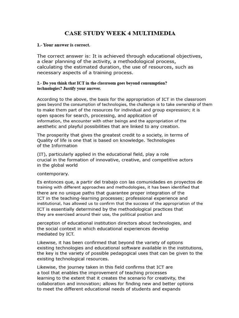 Case Study Week 4 Multimedia | PDF | Educational Technology | Cognition