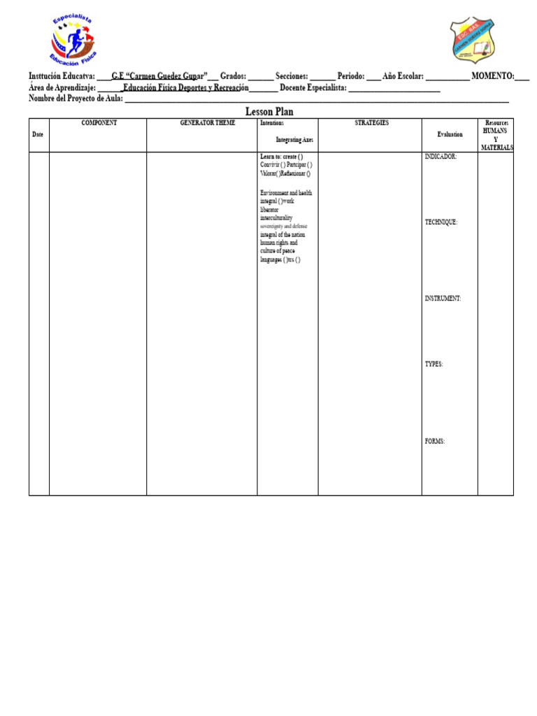 Class Plan Format | PDF