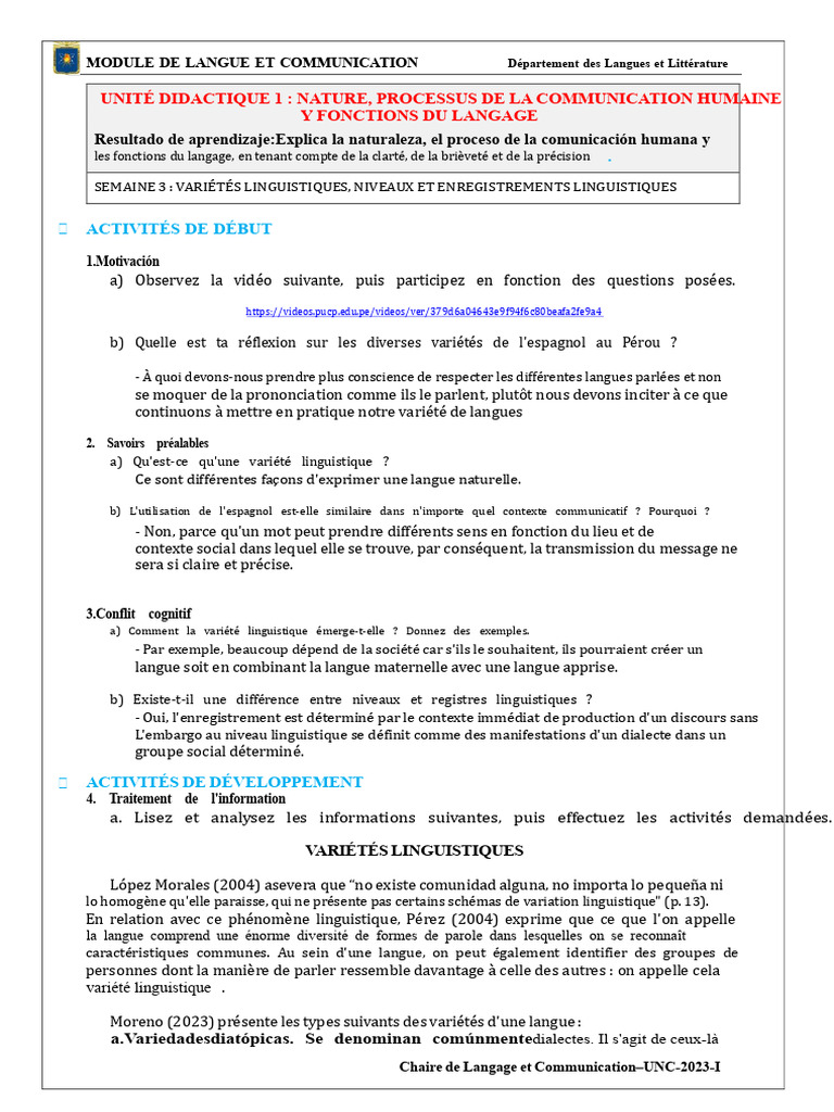 Variétés linguistiques et communication | PDF | Dialecte | Linguistique