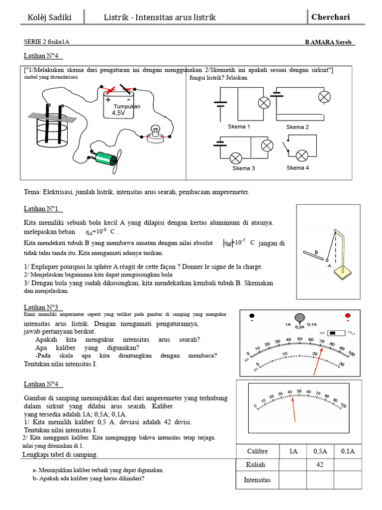 Latihan Intensitas Arus Listrik dan Elektrifikasi | PDF