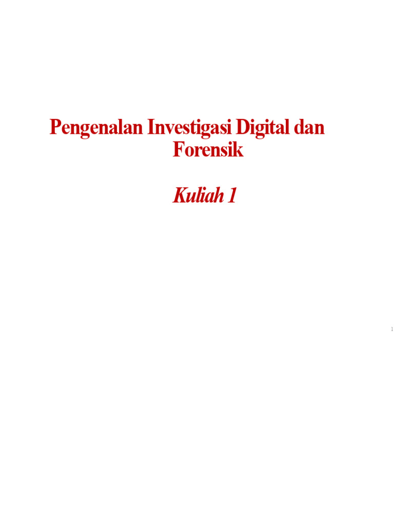 Panduan Forensik Digital dan Investigasi | PDF