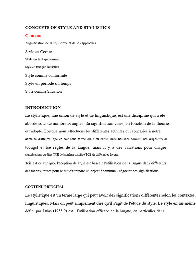 Concepts de stylistique et de style | PDF | Linguistique | Paradigme