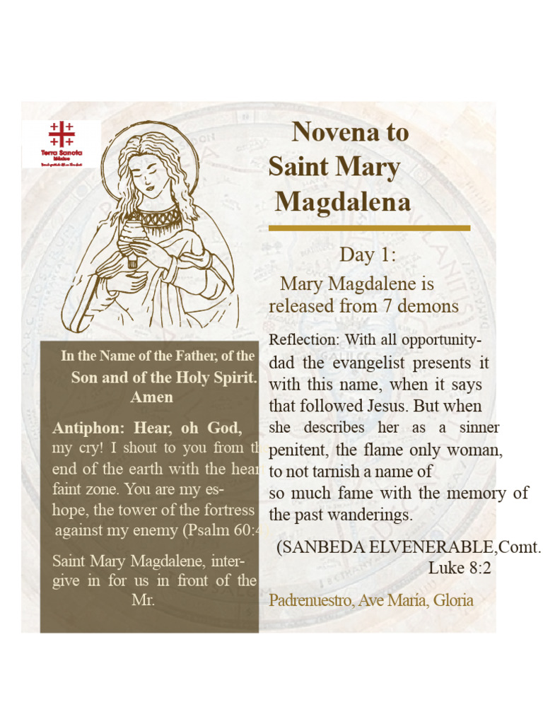 Novena to Saint Mary Magdalene | PDF | Mary Magdalene | Resurrection Of ...
