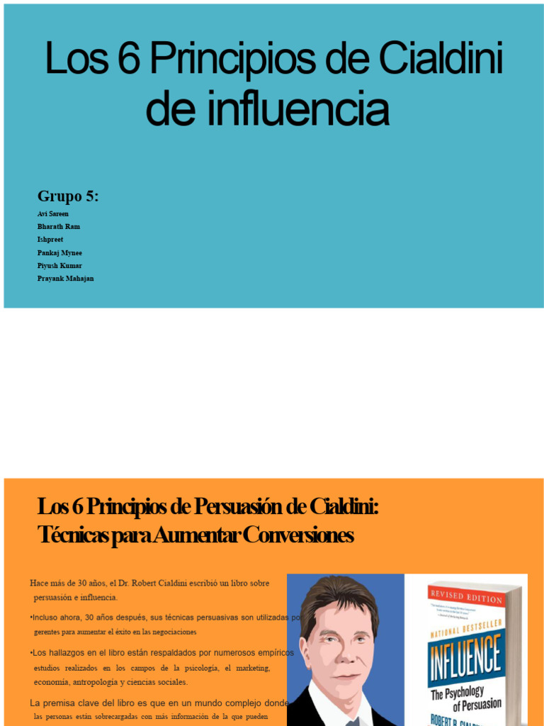Principios de Persuasión de Cialdini | PDF | Persuasión | Psicología Social