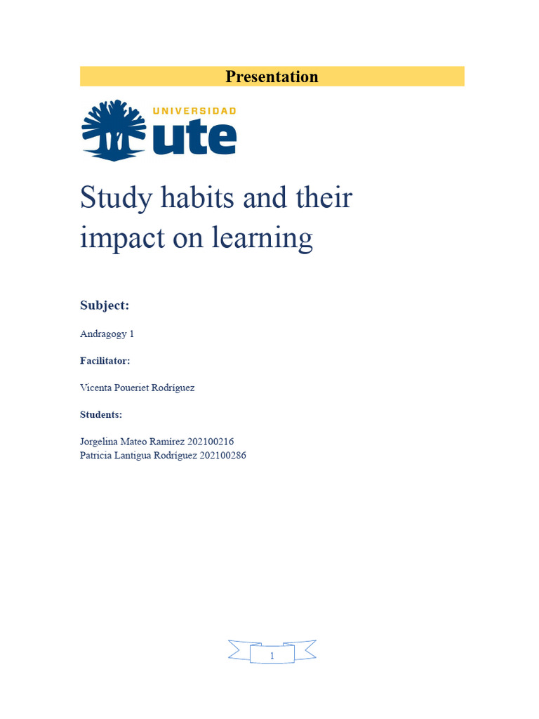 Study Habits Impact on Learning | PDF | Motivational | Motivation