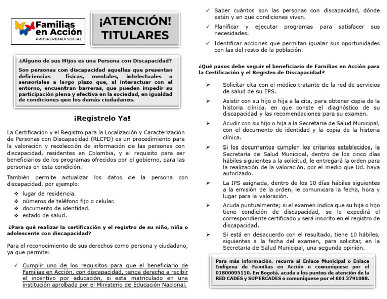 Registro de Discapacidad en Colombia | PDF | Invalidez