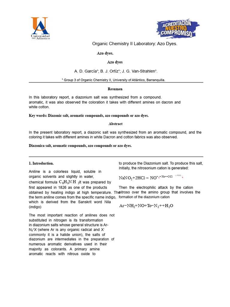 AZOIC DYES Report 7 | PDF | Amine | Chemical Compounds