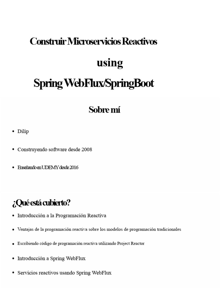 Construcción de Microservicios Reactivos con Spring WebFlux | PDF ...