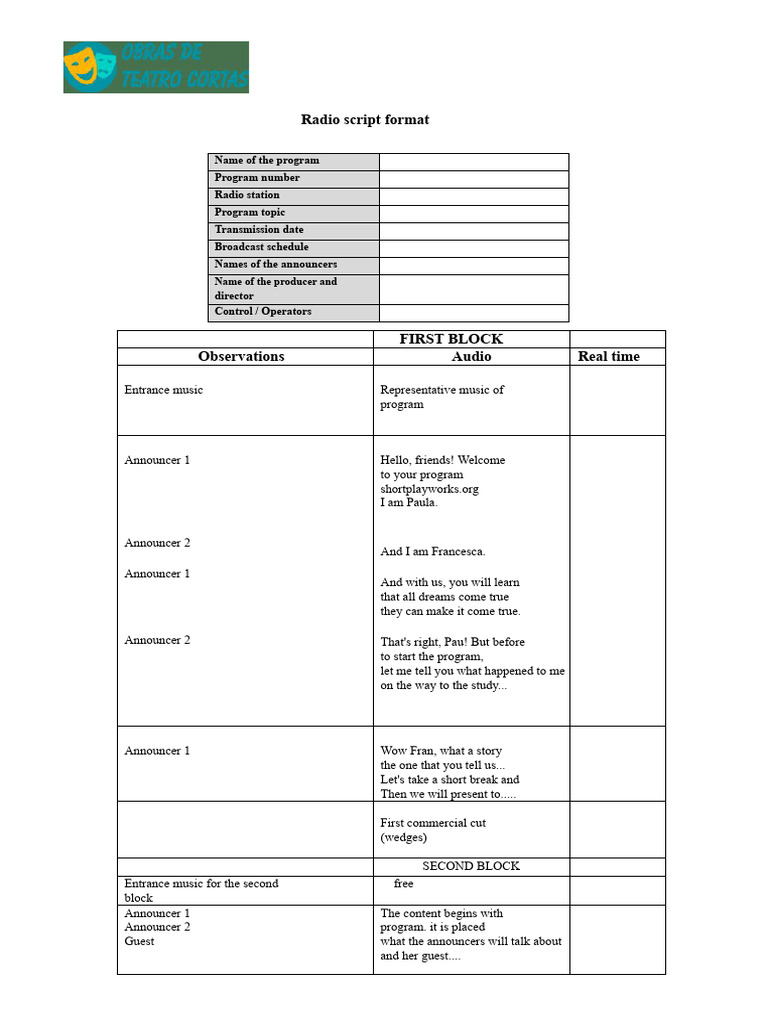 Radio Script Format Guide | PDF | Mass Media | Computing