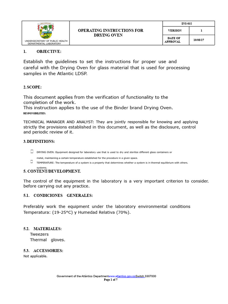 Drying Oven Operating Instructions | PDF | Switch | Laboratories