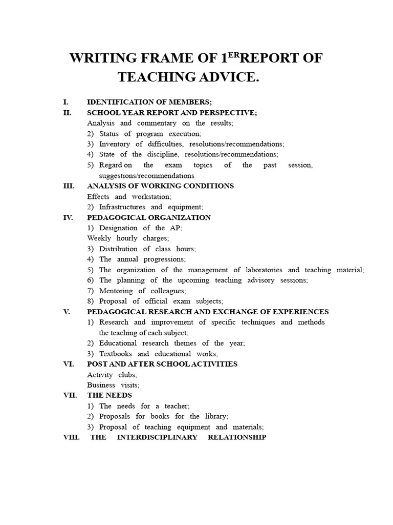 Draft Template For The 1ST Report of The Council D | PDF