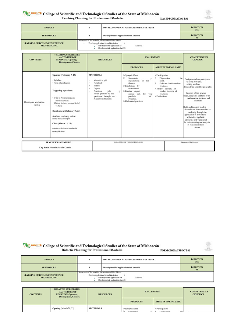 Planning MODULE V Feb-Jul 23 Sonia | PDF | Mathematics | Mobile App