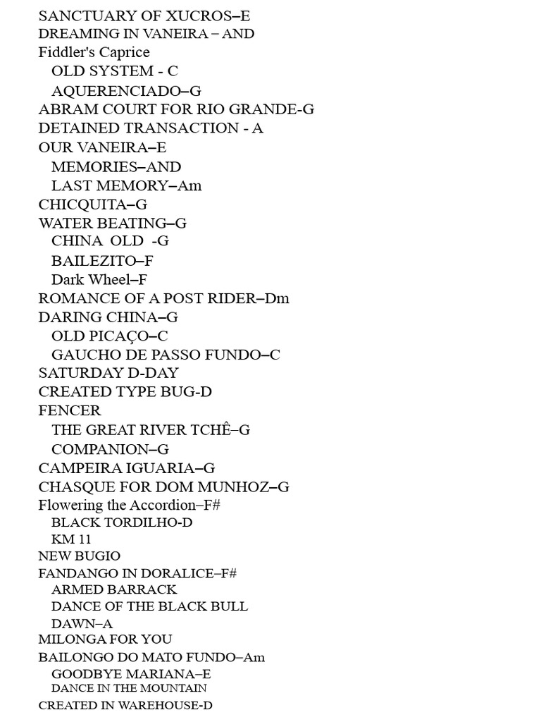 Dance Repertoire Sao Vicente | PDF
