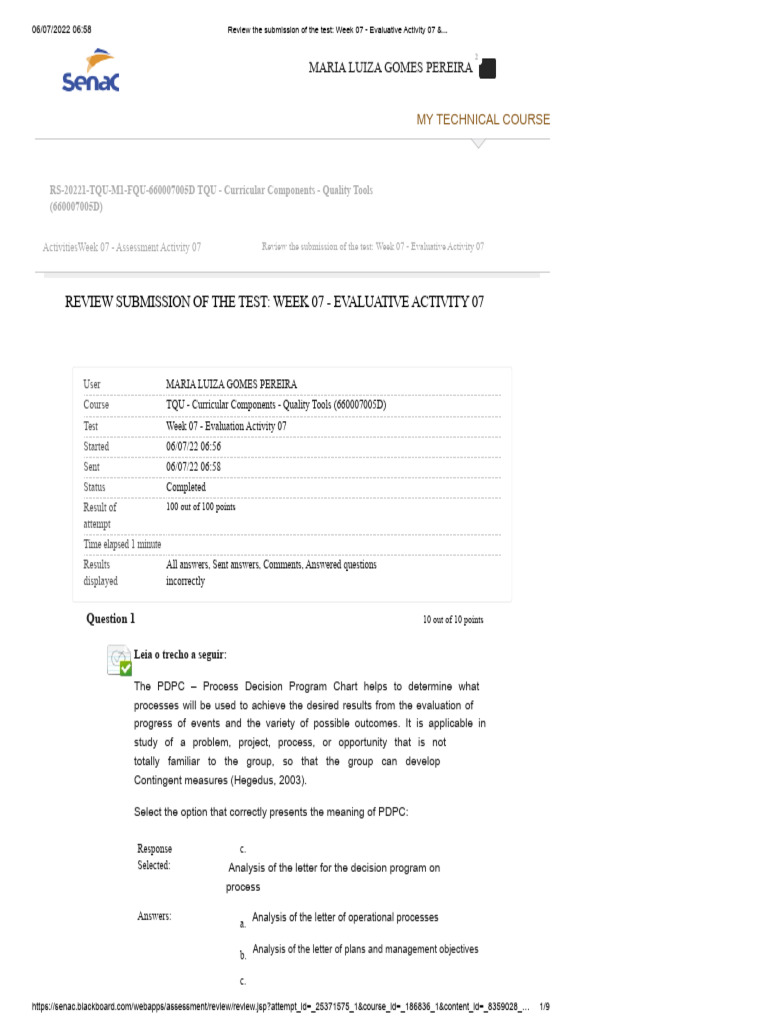 Review Submission of The Test - Week 07 - Evaluation Activity 07 ...