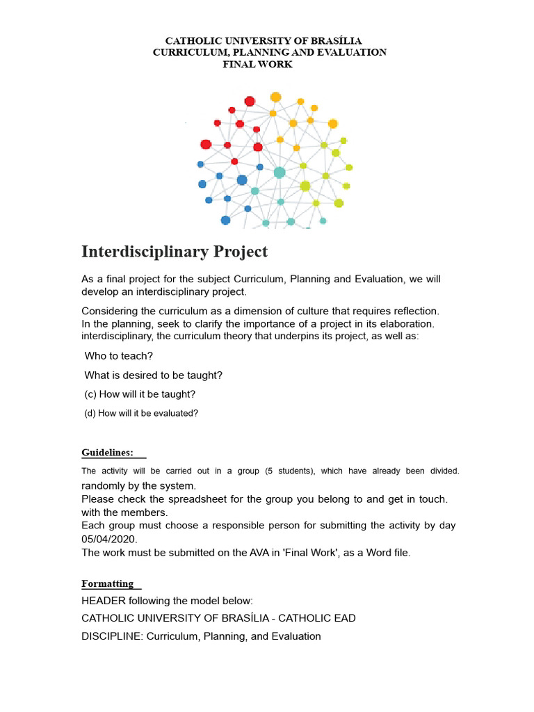 Interdisciplinary Project (Final Work) | PDF | Curriculum | Science