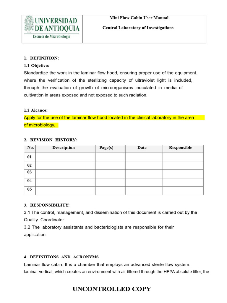 Mini Flow Cabin User Manual Guide | PDF | Filtration