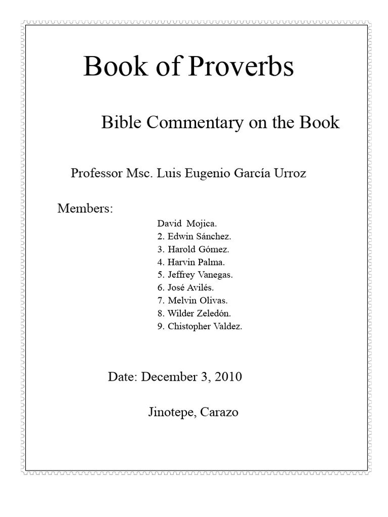 Proverbs: A Practical Wisdom Guide | PDF | Book Of Proverbs