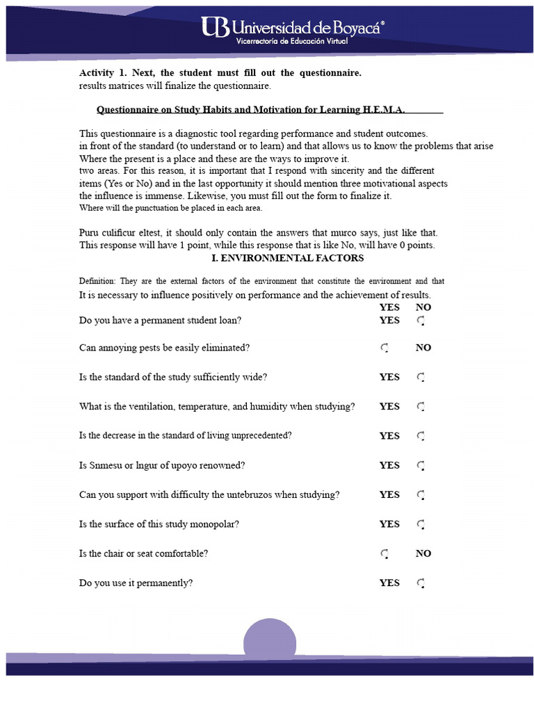 Study Habits and Motivation Questionnaire | PDF | Motivation | Motivational
