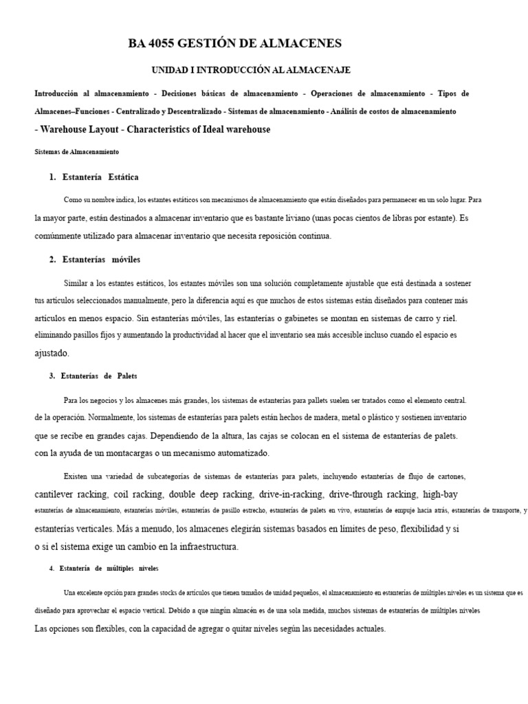 Gestión Eficiente de Almacenes | PDF | Lean Manufacturing | Almacén