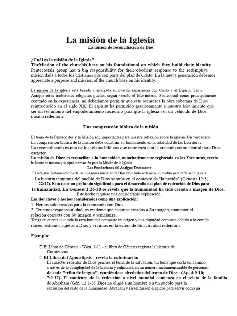 La Misión de La Iglesia | PDF | Cristo (título) | Bautismo Con El ...