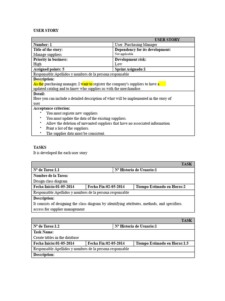 Supplier Management User Story Overview | PDF | Databases | Computer ...