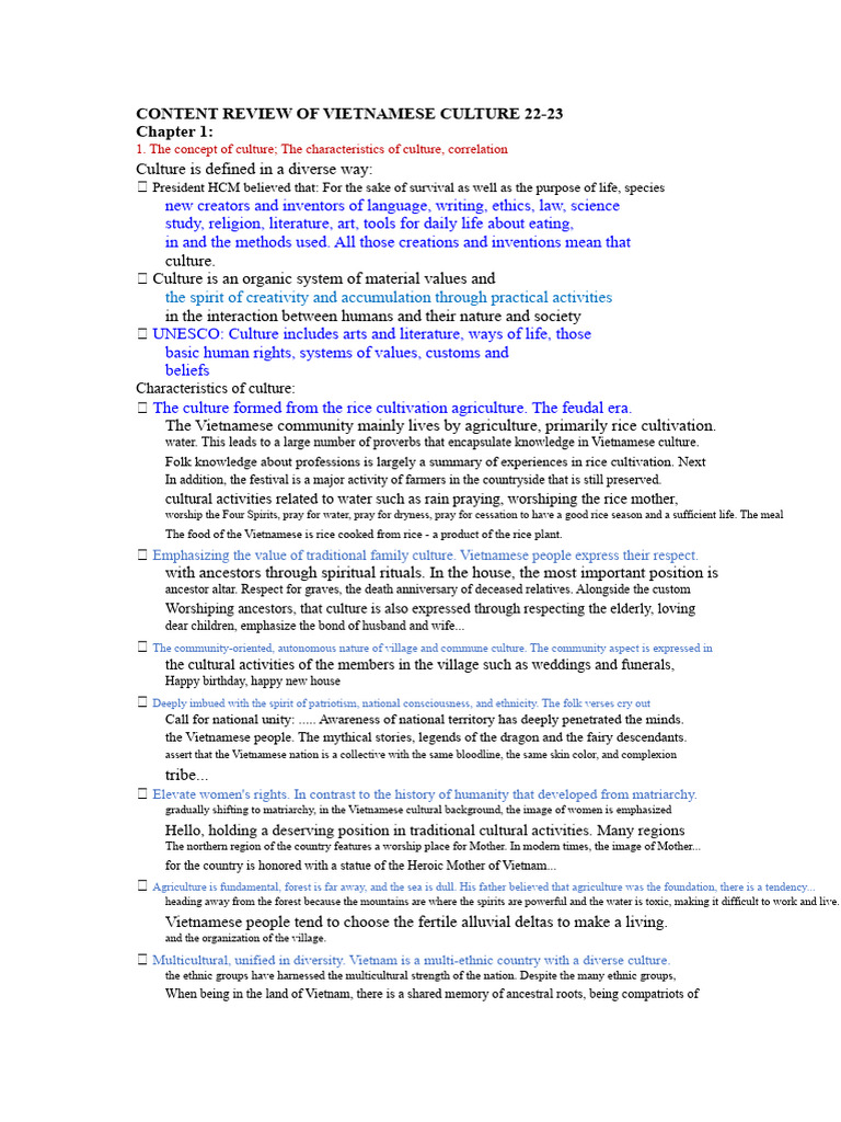 Vietnamese Culture Overview 2022-2023 | PDF | Lake | River