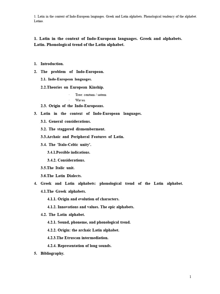 Latin and Indo-European Language Trends | PDF | Alphabet | Latin