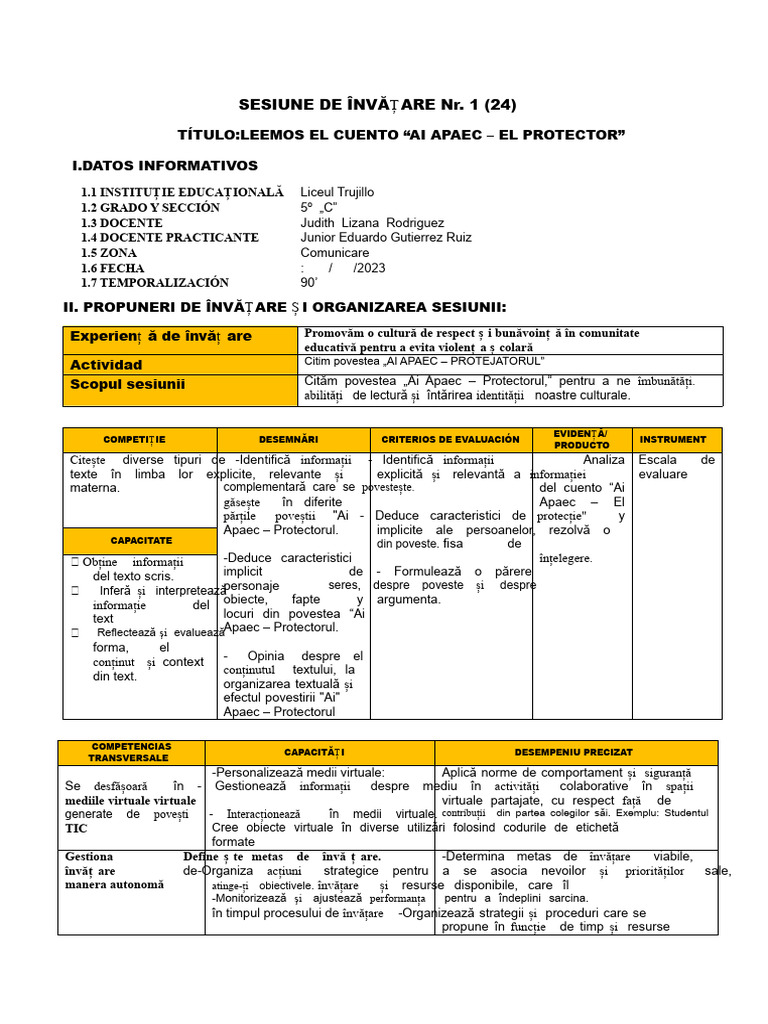 Sesiunea de Clasă 1 - 24 Povestea 