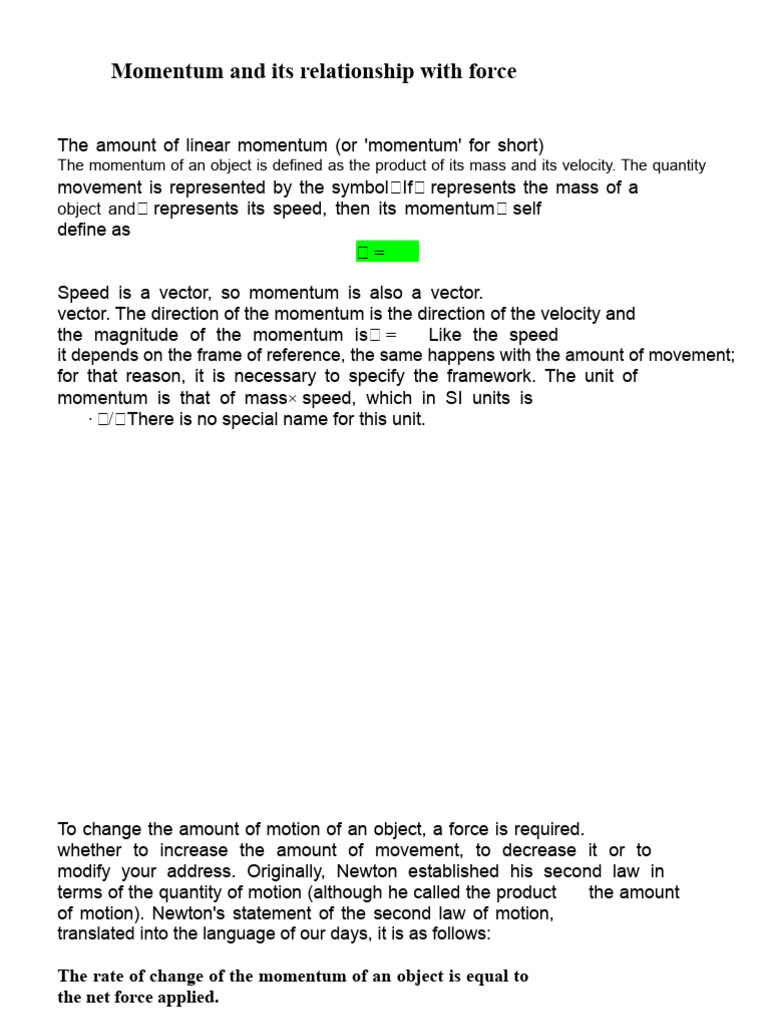 Understanding Momentum and Force Dynamics | PDF | Momentum | Force