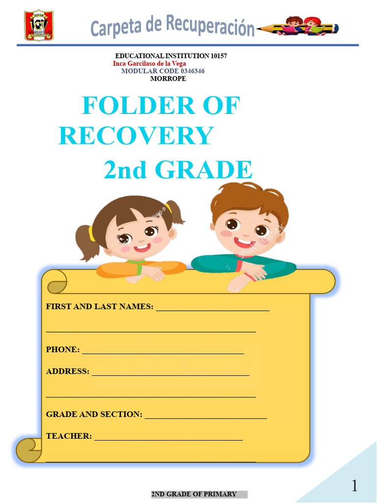 2nd Grade Recovery Folder Guide | PDF | Chocolate | Lemonade