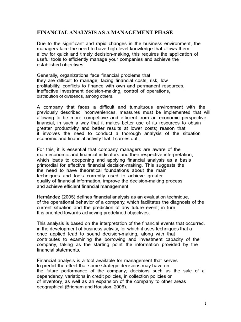 Financial Analysis for Effective Management | PDF | Debt | Credit Card