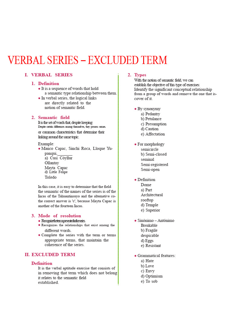 4 Series Verbal and Term Ex. | PDF