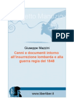 Giuseppe Mazzini - Cenni e documenti intorno all'insurrezione lombarda e alla guerra regia del 1848