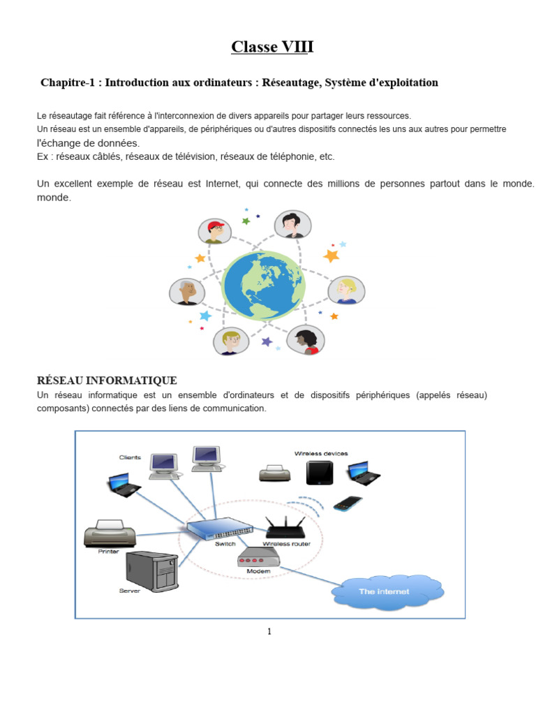 Introduction aux réseaux et systèmes d'exploitation | PDF | Topologie ...