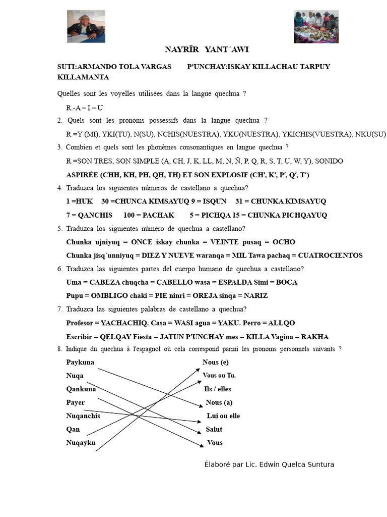 Guide complet sur la langue quechua | PDF | Langues | Études des ...