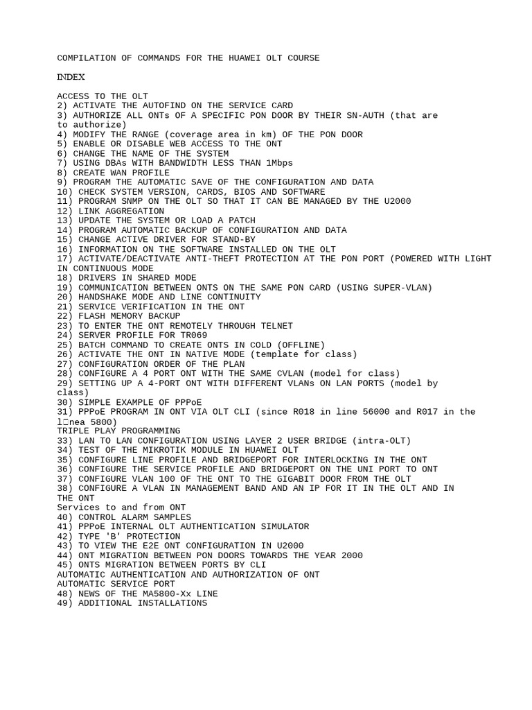 Huawei OLT Commands Compilation Guide | PDF | File Transfer Protocol ...