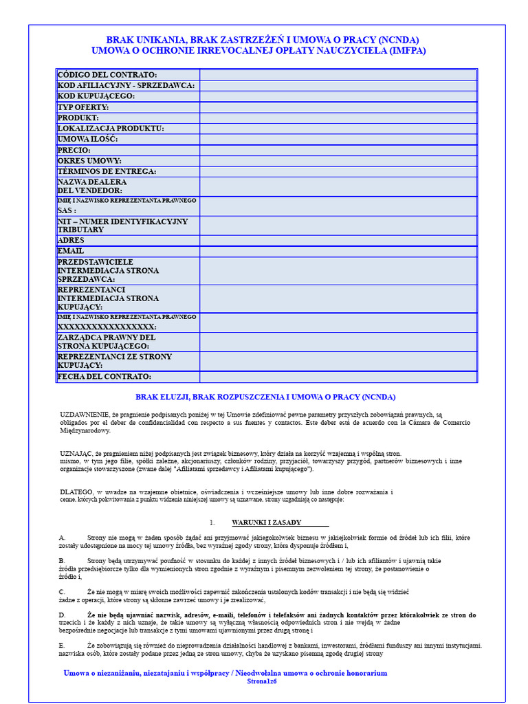 1 Umowa Ncnda-Imfpa | PDF