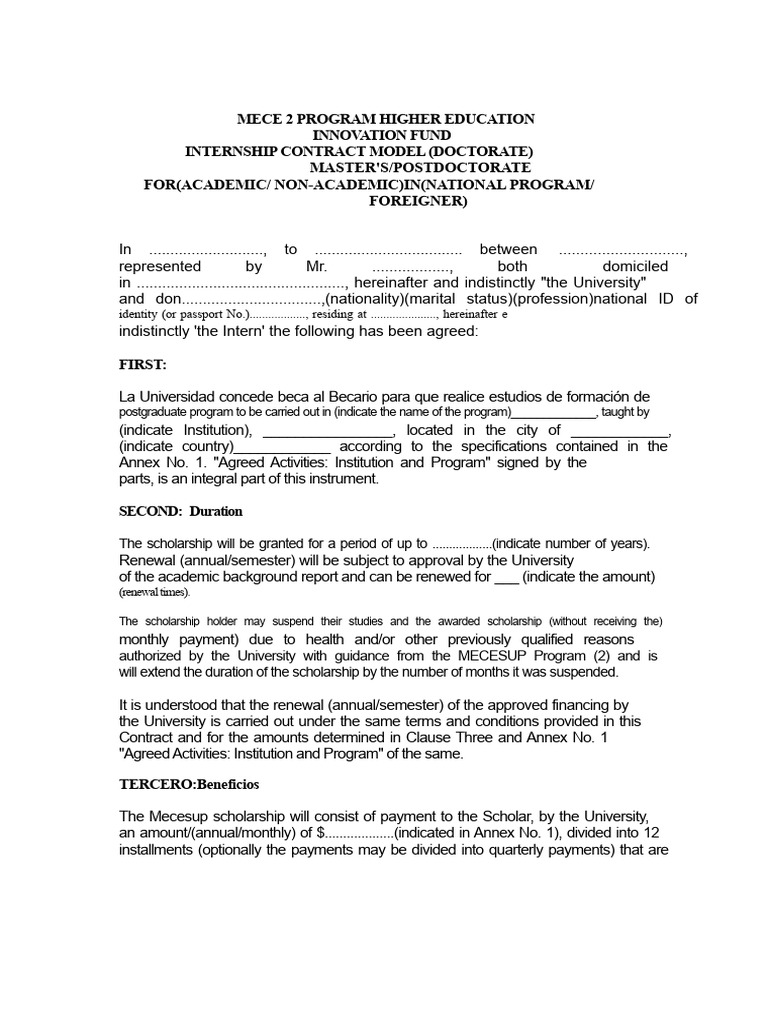 MECE 2 Higher Education Internship Contract | PDF | Doctorate | Thesis
