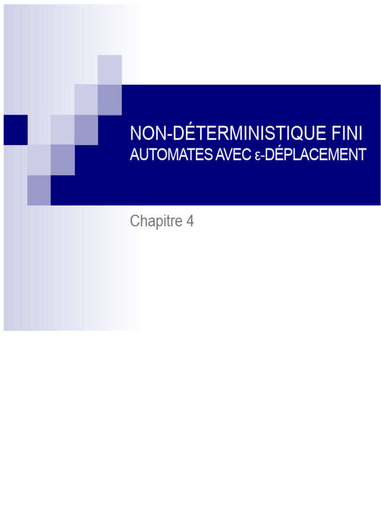 Automates Fins Non Déterministes avec ε-Mouvement | PDF | Modèles de ...