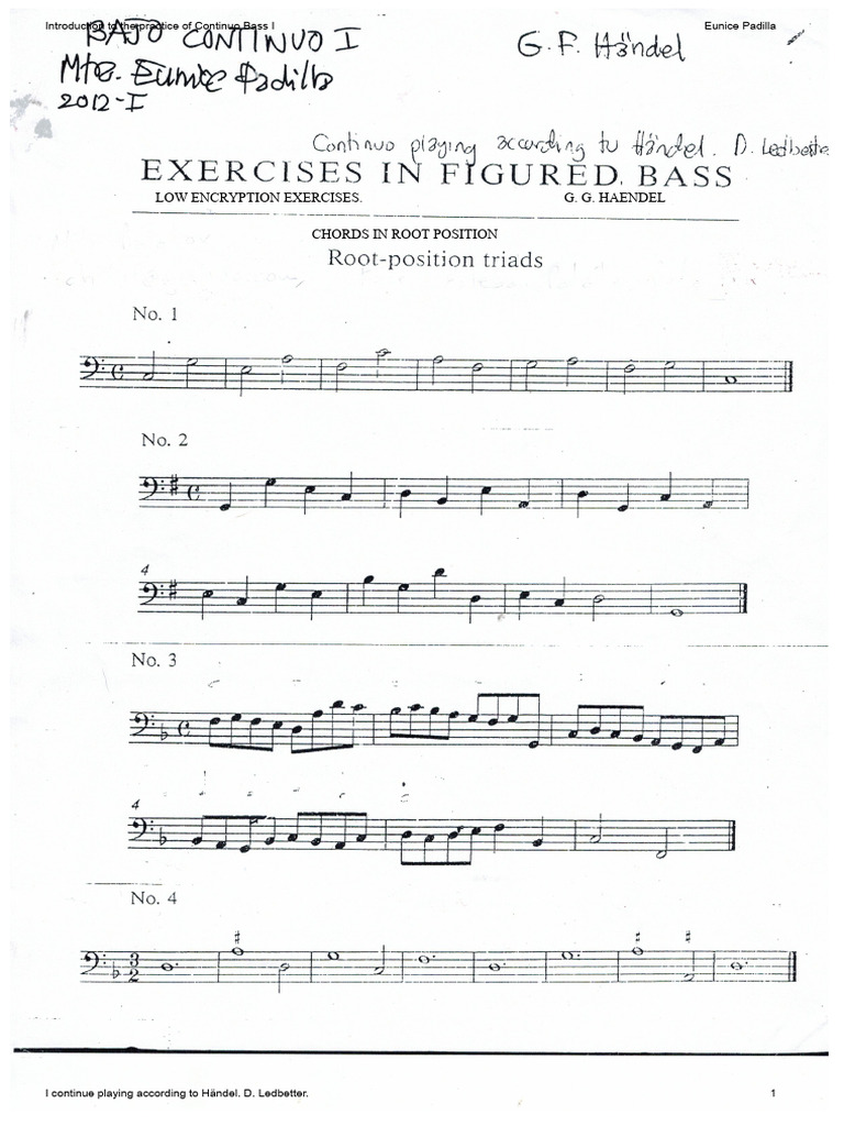 Continuous Exercises Handel | PDF