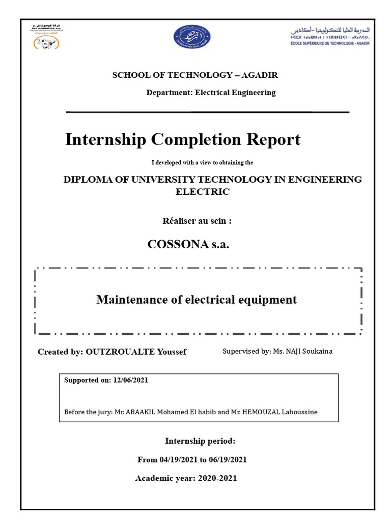 Electrical Engineering Internship Report | PDF | Mill (Grinding)