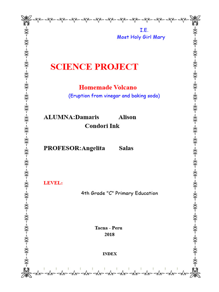 Homemade Volcano Science Project | PDF | Volcano | Vinegar