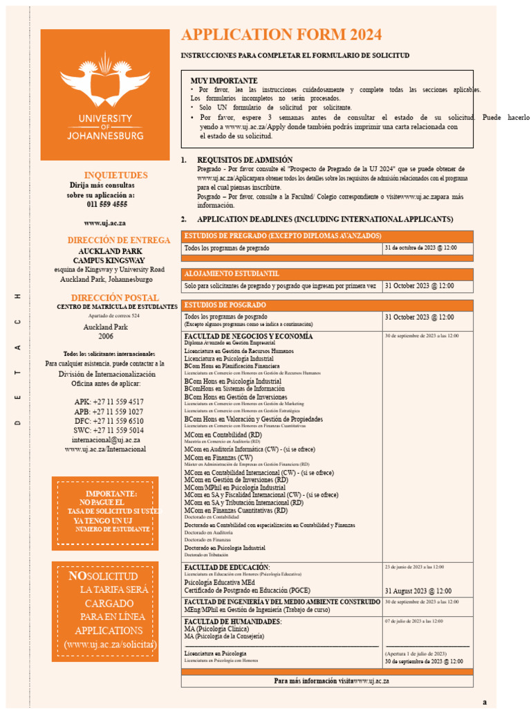 Instrucciones Formulario Solicitud UJ 2024 | PDF | Política de privacidad