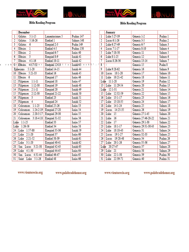 Monthly Bible Reading Schedule | PDF | Isaiah | Jeremiah